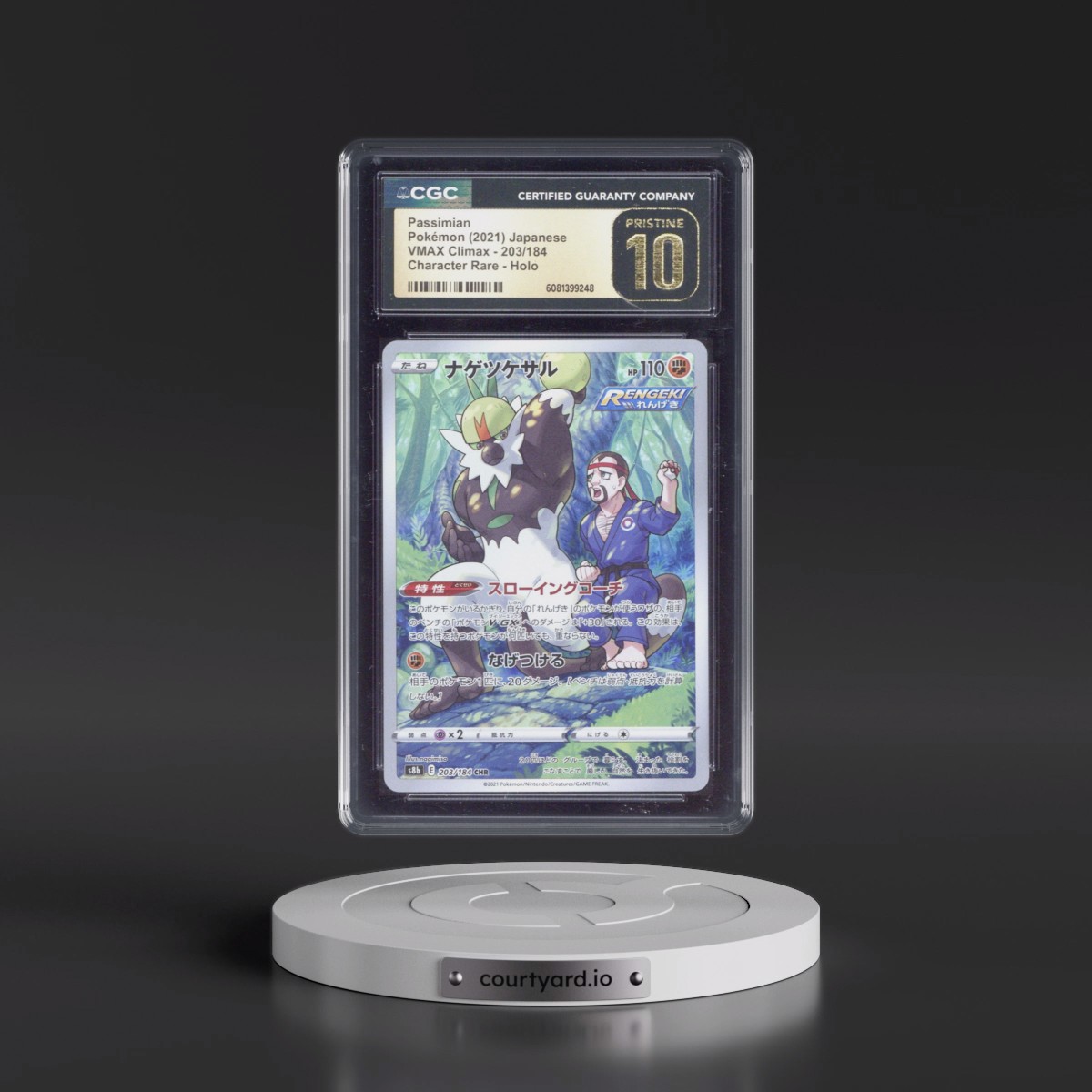 2021 VMAX Climax #203/184 Passimian - Character Rare Holo (CGC 10 PRISTINE)