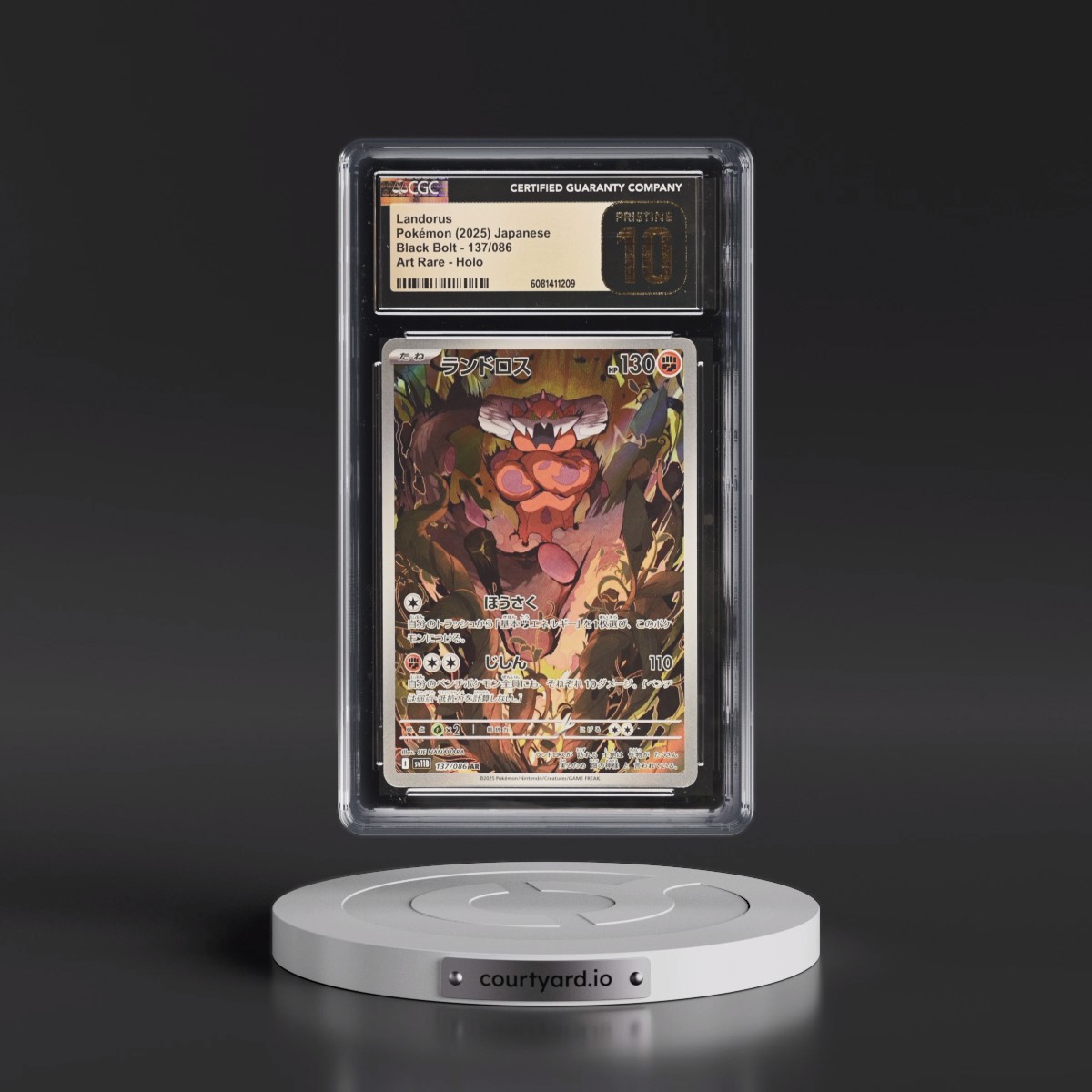2025 Black Bolt - sv11B #137/086 Landorus - Art Rare Holo (CGC 10 PRISTINE)