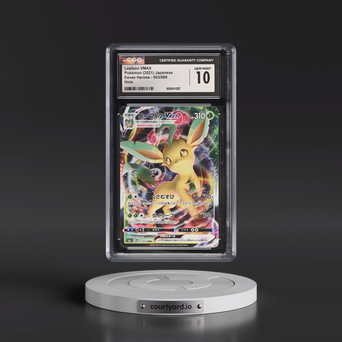2021 Eevee Heroes #003/069 Leafeon VMAX - Holo (CGC 10 GEM MINT)