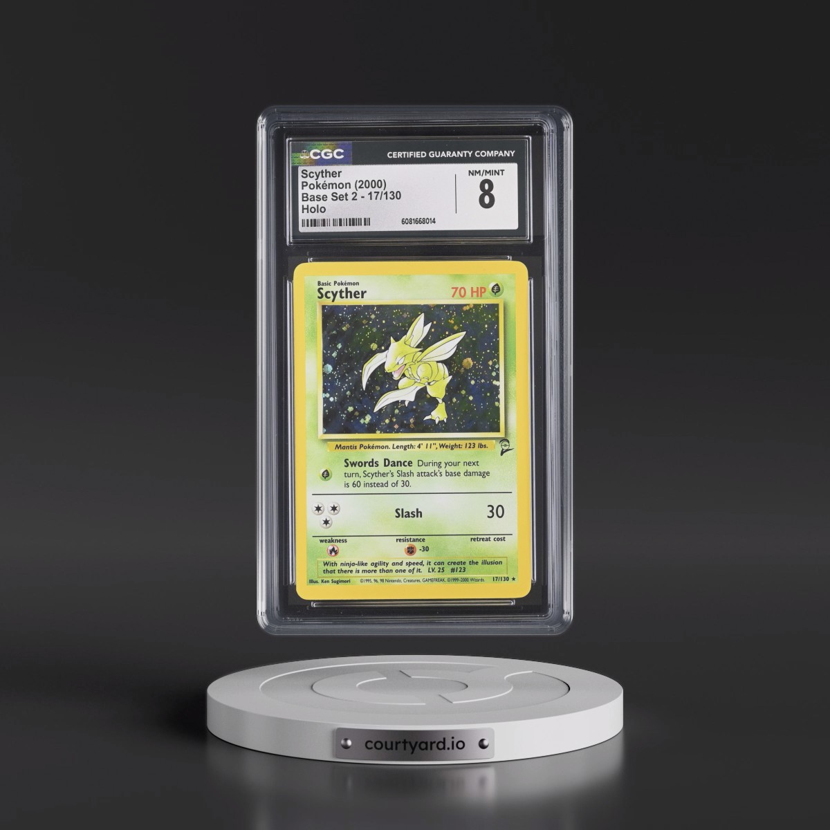 2000 Base Set 2 #17/130 Scyther - Holo (CGC 8 NM-MT)