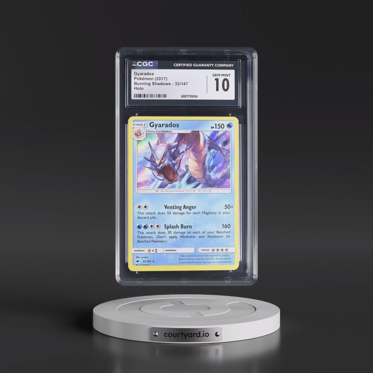 2017 Burning Shadows #33/147 Gyarados - Holo (CGC 10 GEM MINT)
