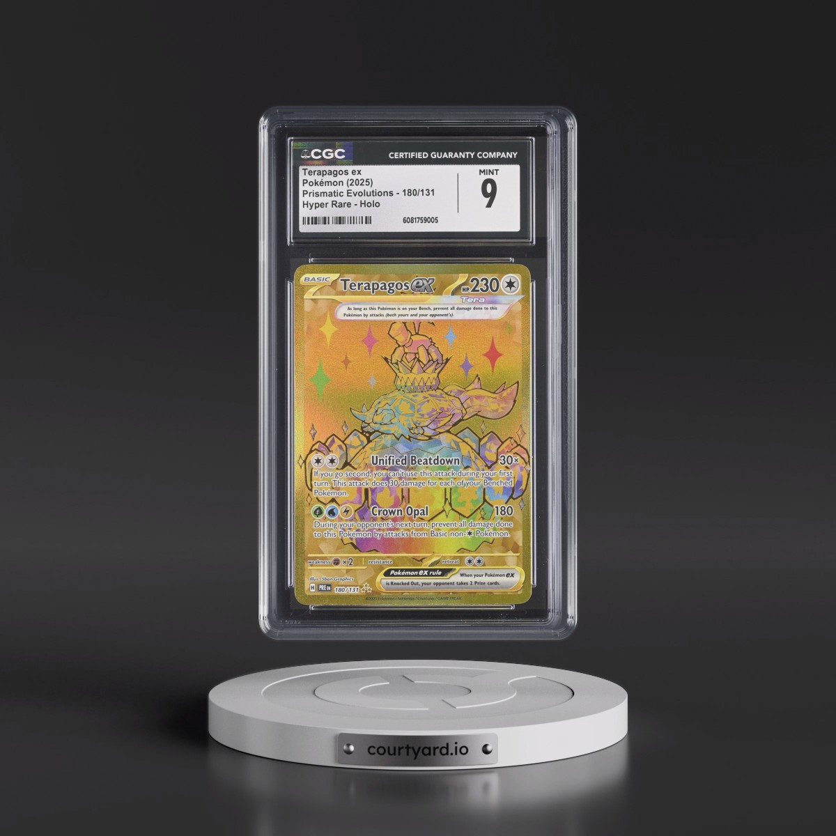 2024 Prismatic Evolutions - PRE EN #180/131 Terapagos ex - Hyper Rare Holo (CGC 9 MINT)