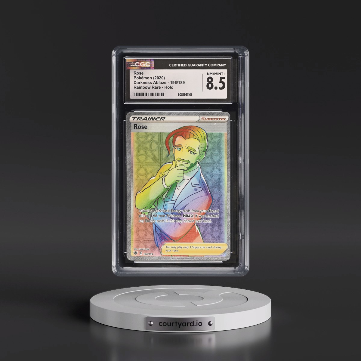 2020 Darkness Ablaze Rose - Rainbow Rare Holo #196/189 CGC 8.5