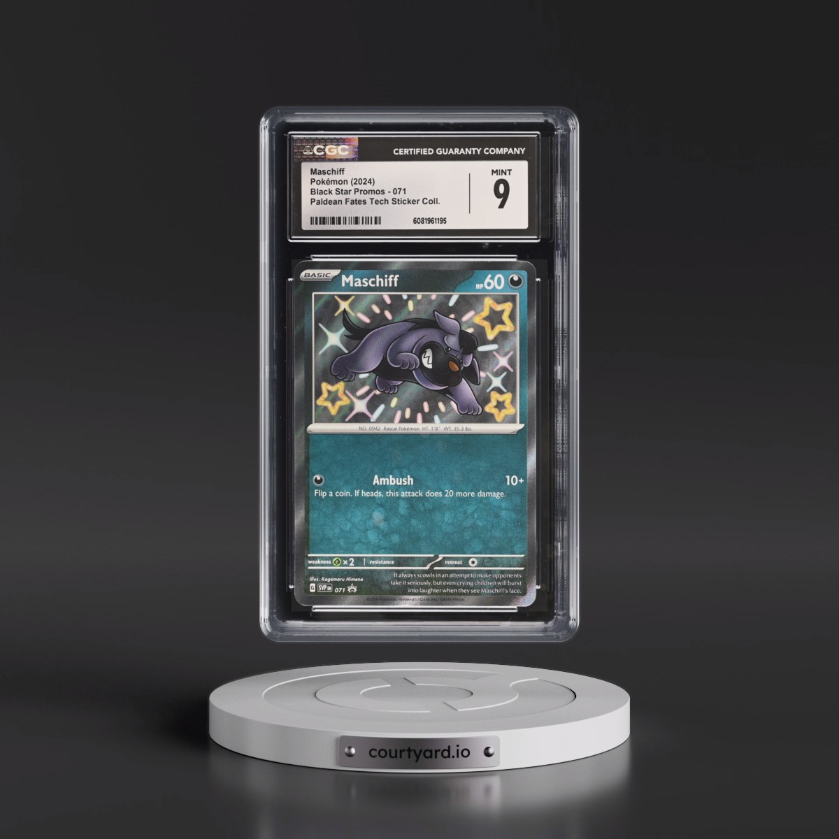 2023 Black Star Promos - Scarlet & Violet SVP EN #071 Maschiff - Paldean Fates Tech Sticker Collection (CGC 9 MINT)