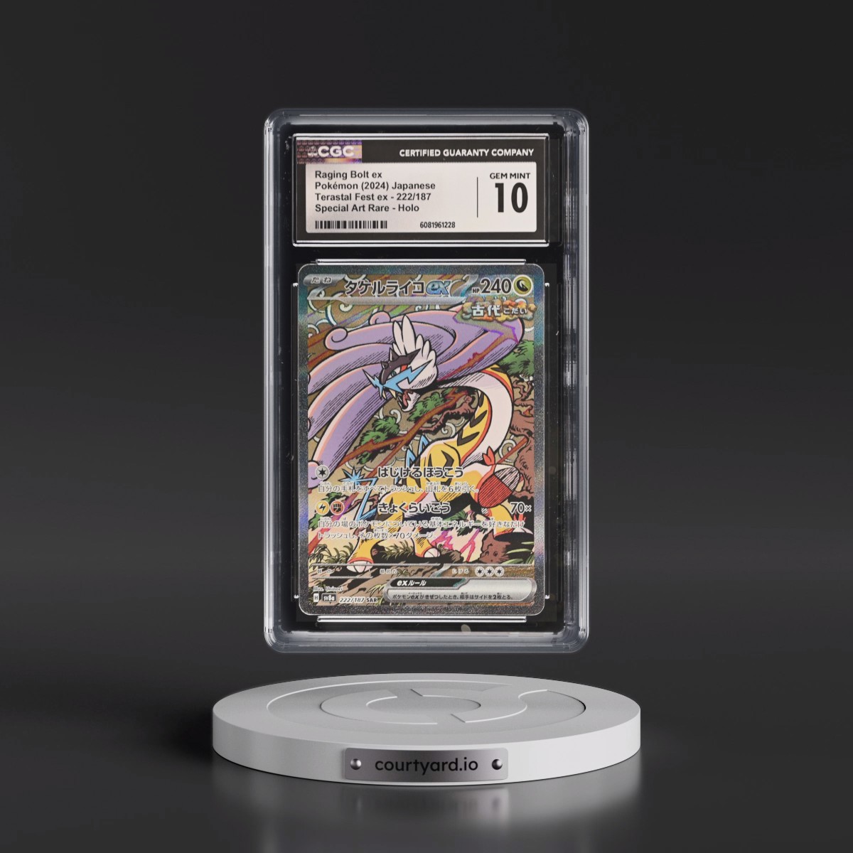 2024 High Class Pack: Terastal Fest ex - sv8a #222/187 Raging Bolt ex - Special Art Rare Holo (CGC 10 GEM MINT)
