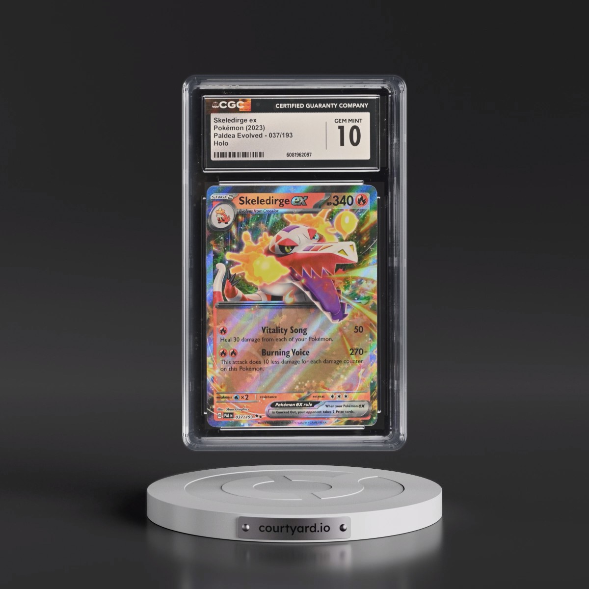 2023 Paldea Evolved - PAL EN #037/193 Skeledirge ex - Holo (CGC 10 GEM MINT)