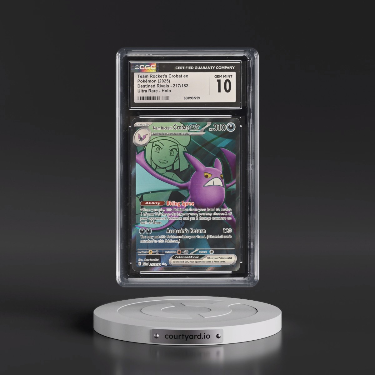 2025 Destined Rivals - DRI EN #217/182 Team Rocket's Crobat ex - Ultra Rare Holo (CGC 10 GEM MINT)