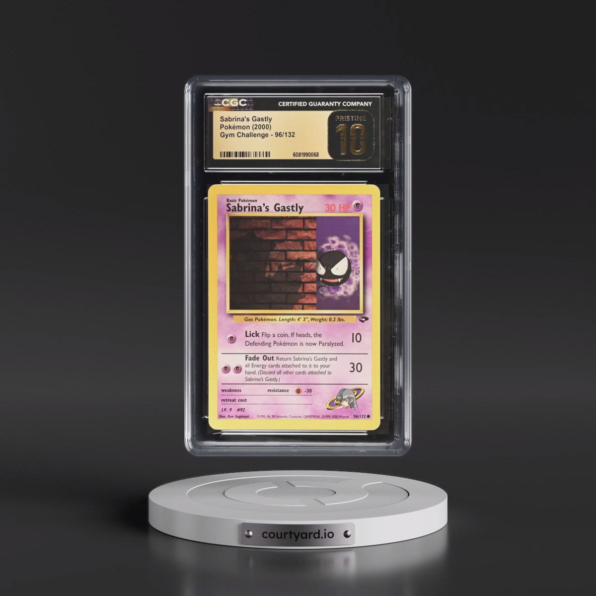 2000 Gym Challenge #96/132 Sabrina's Gastly (CGC 10 PRISTINE)