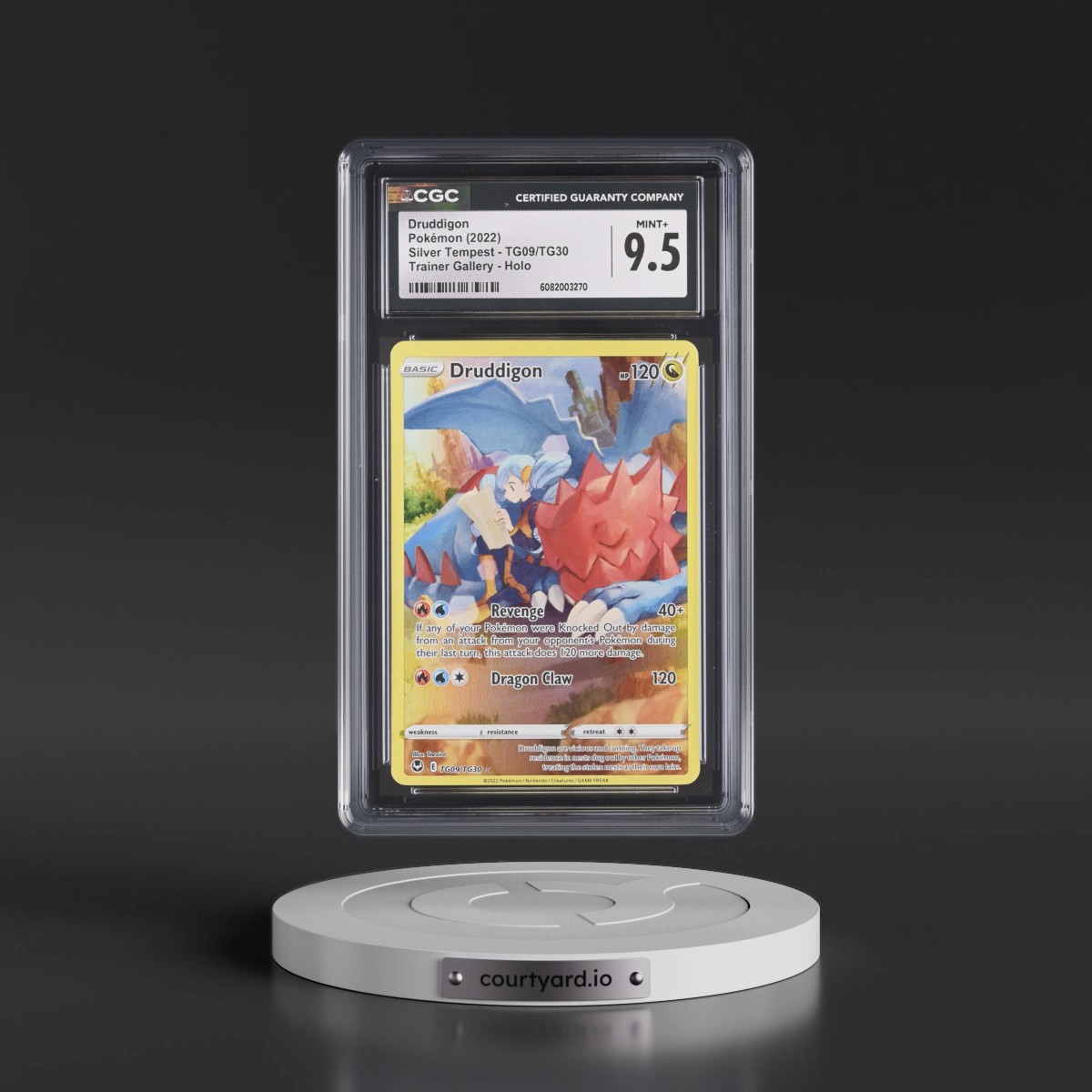 2022 Silver Tempest #TG09/TG30 Druddigon - Trainer Gallery Holo (CGC 9.5 MINT+)