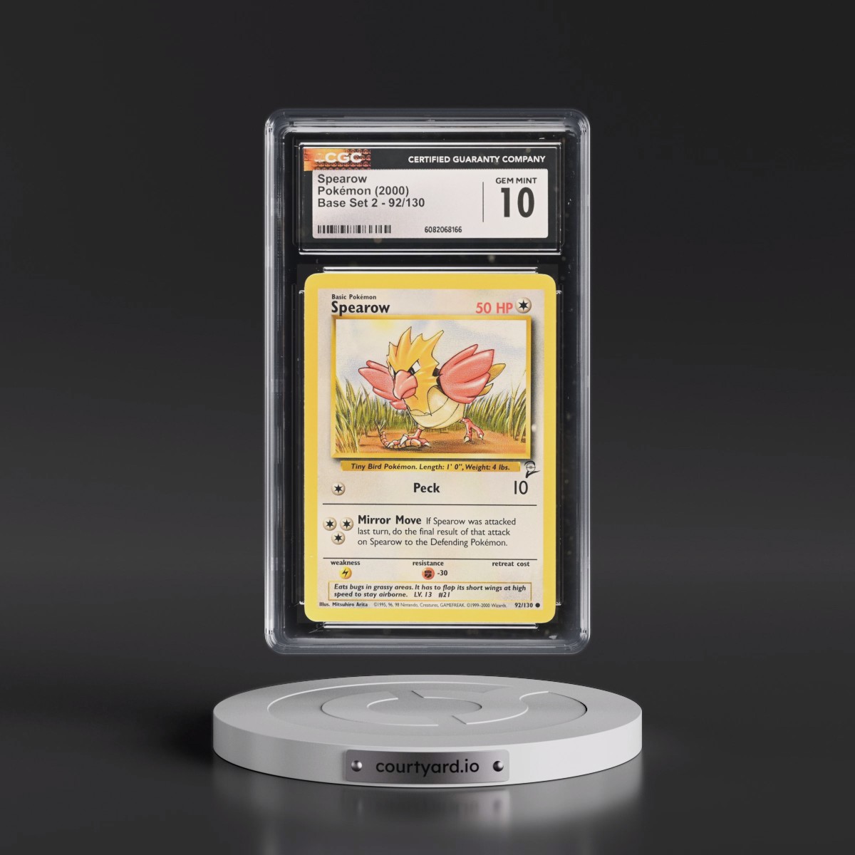 2000 Base Set 2 #92/130 Spearow (CGC 10 GEM MINT)