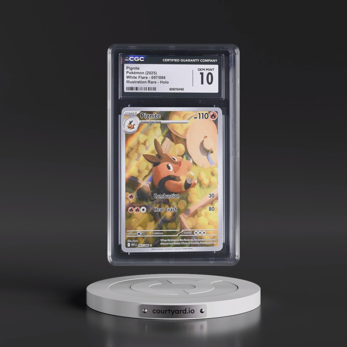 2025 Pokémon Wht EN-White Flare #097 Pignite - Illustration Rare (CGC 10 GEM MINT)