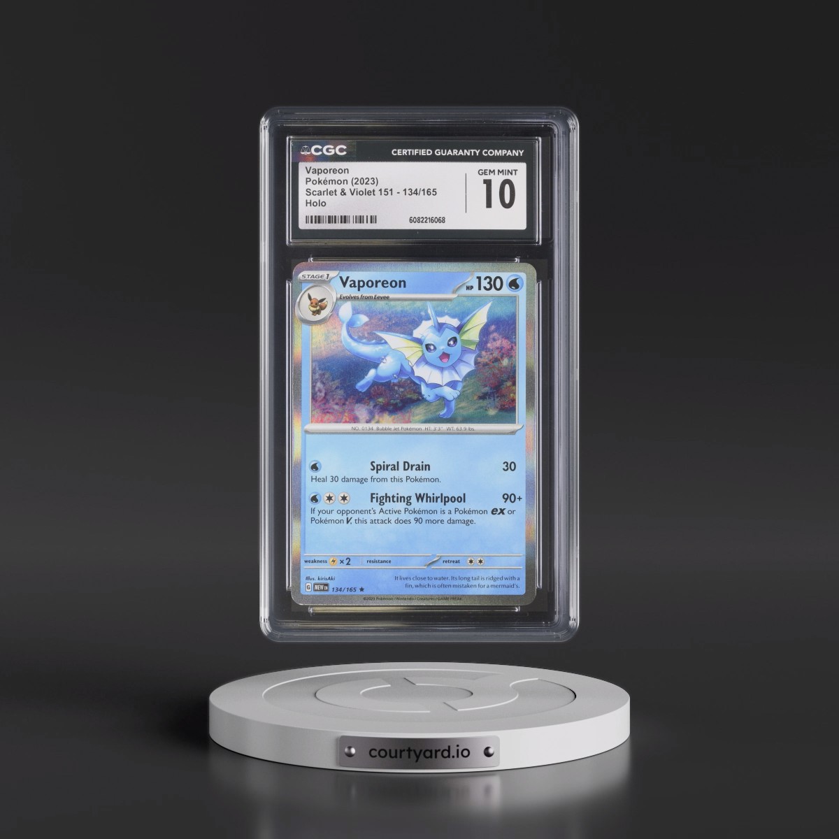 2023 Scarlet & Violet 151 - MEW EN #134/165 Vaporeon - Holo (CGC 10 GEM MINT)