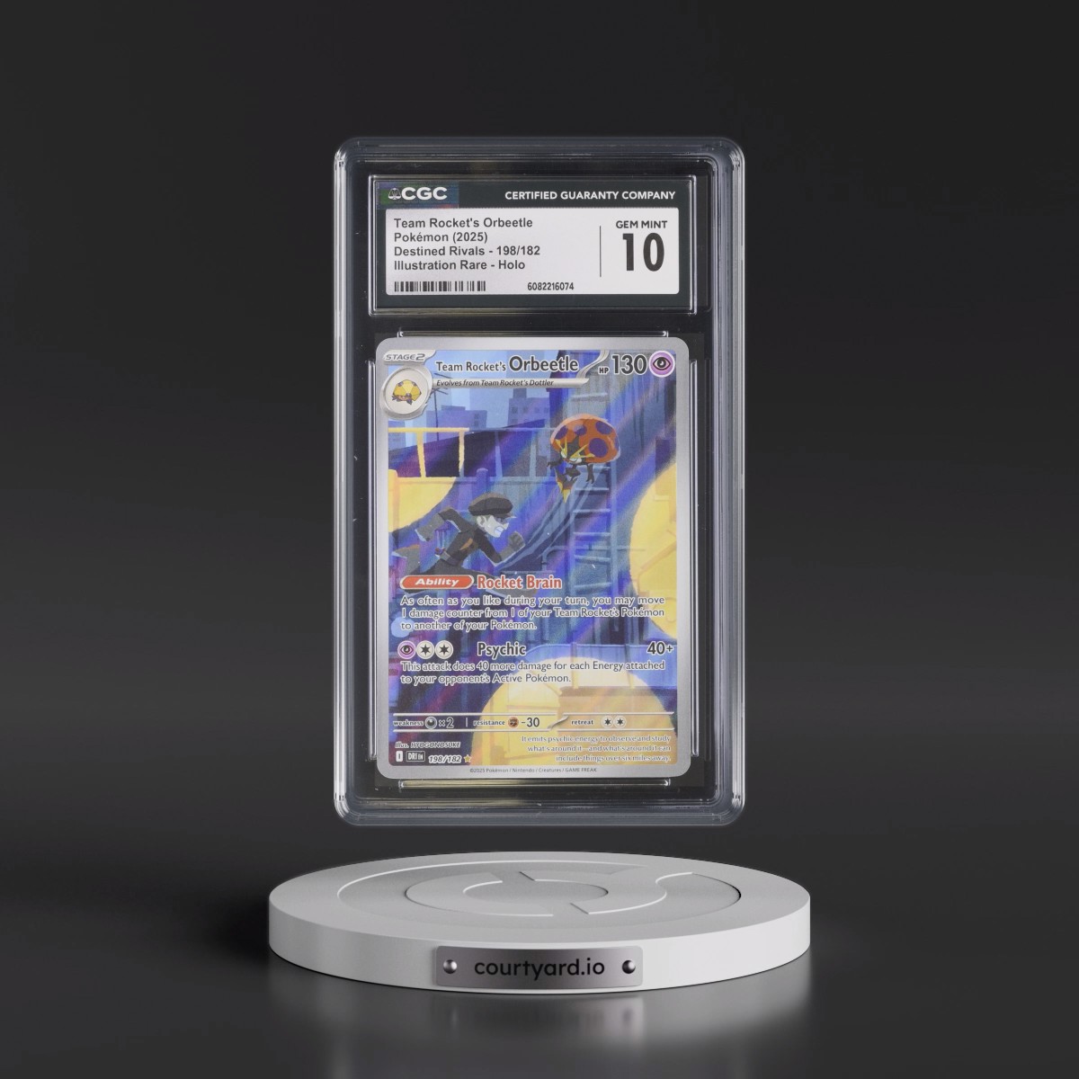 2025 Destined Rivals - DRI EN #198/182 Team Rocket's Orbeetle - Illustration Rare Holo (CGC 10 GEM MINT)