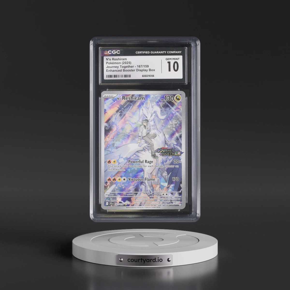 2024 Journey Together - JTG EN #167/159 N's Reshiram - Enhanced Booster Display Box (Journey Together Stamp) (Holo) (CGC 10 GEM MINT)