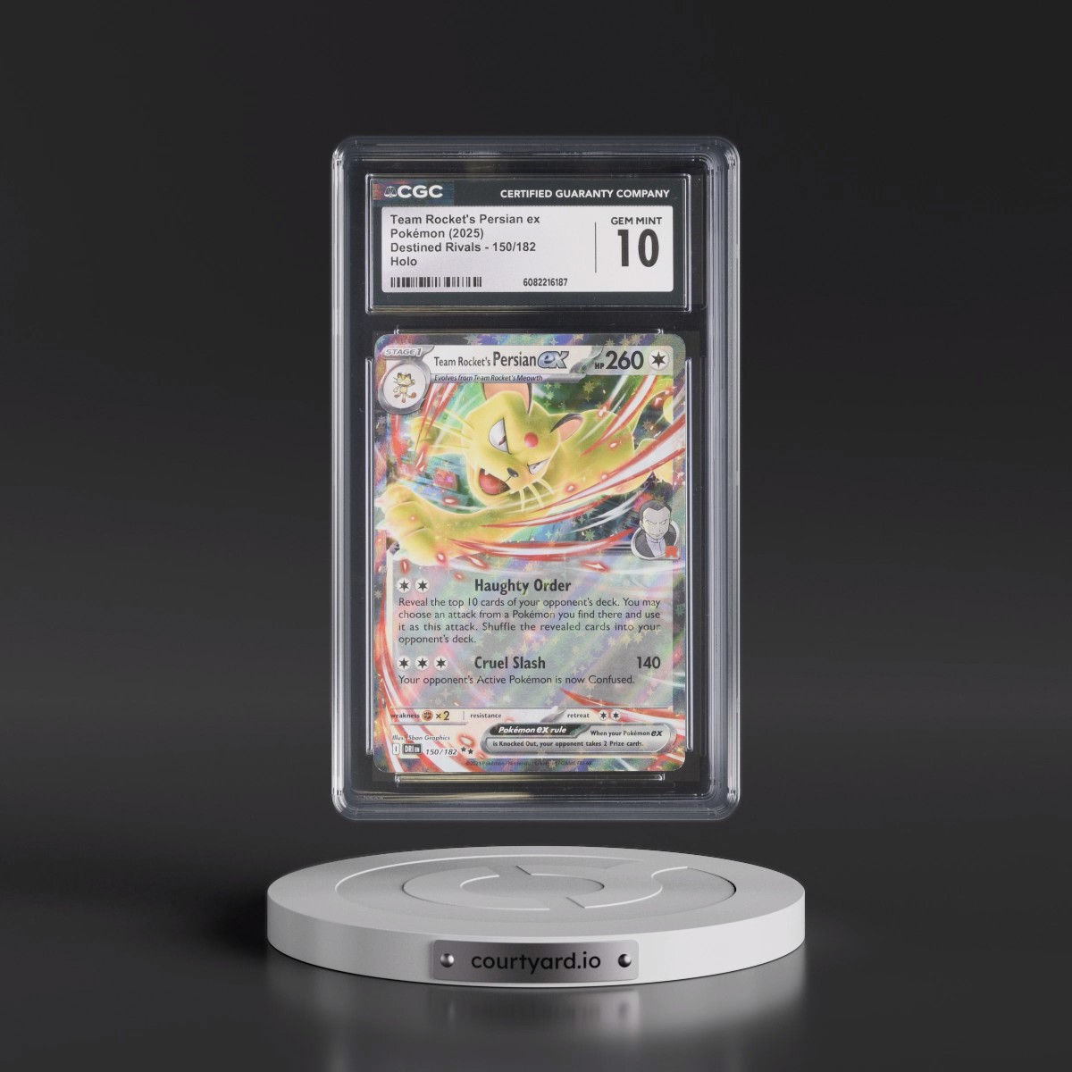 2025 Destined Rivals - DRI EN #150/182 Team Rocket's Persian ex - Holo (CGC 10 GEM MINT)