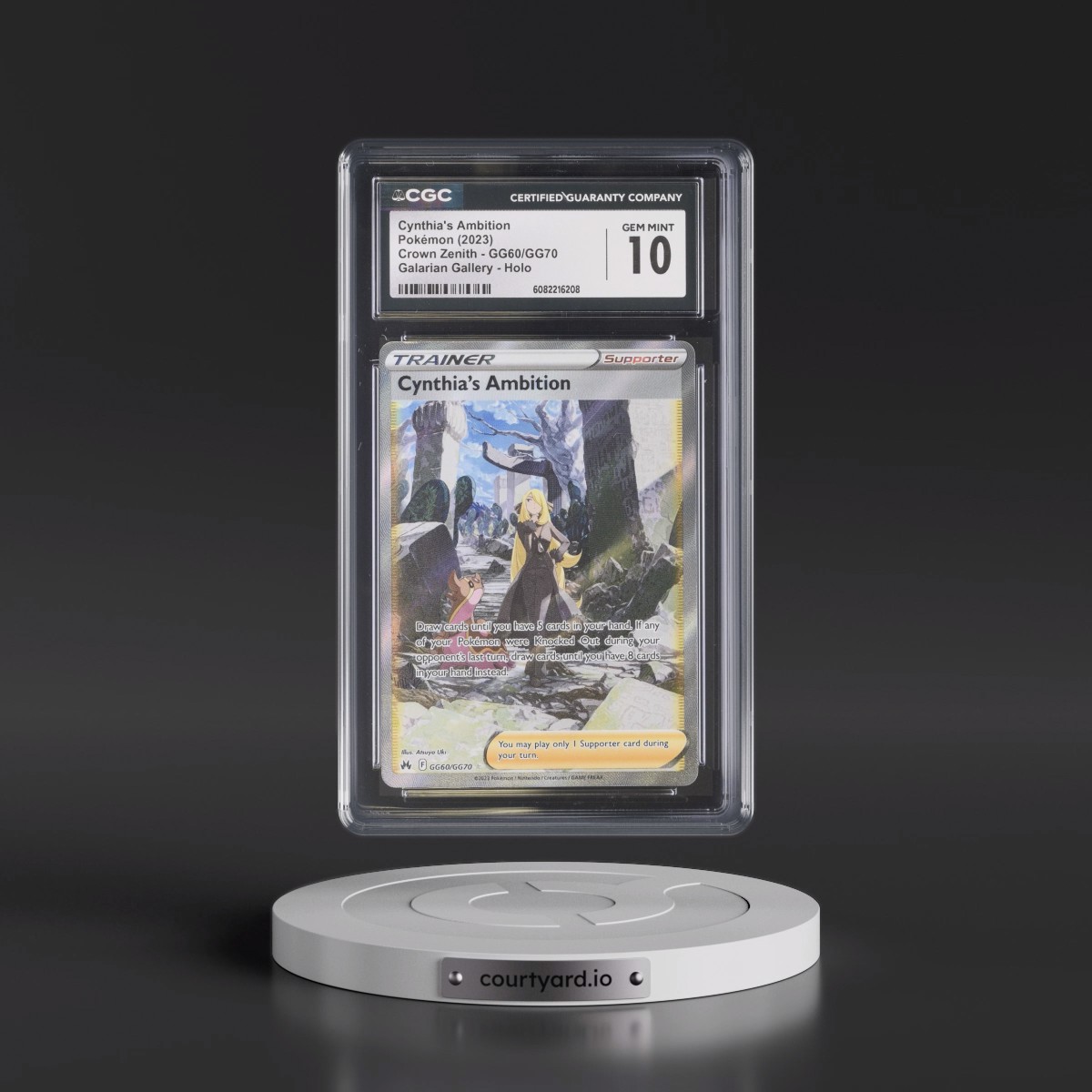 2023 Crown Zenith #GG60/GG70 Cynthia's Ambition - Galarian Gallery Holo (CGC 10 GEM MINT)