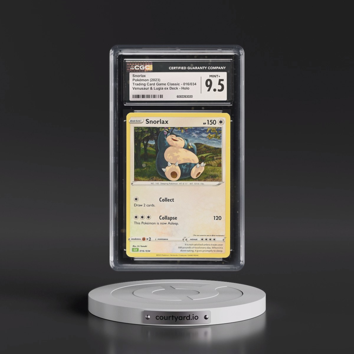 2023 Trading Card Game Classic - CLV, CLC, CLB #016/034 Snorlax - Venusaur & Lugia ex Deck - CLV Holo (CGC 9.5 MINT+)