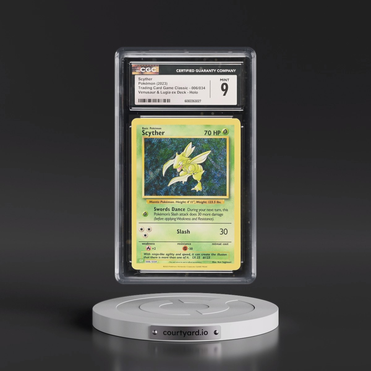 2023 Trading Card Game Classic - CLV, CLC, CLB #006/034 Scyther - Venusaur & Lugia ex Deck - CLV Holo (CGC 9 MINT)