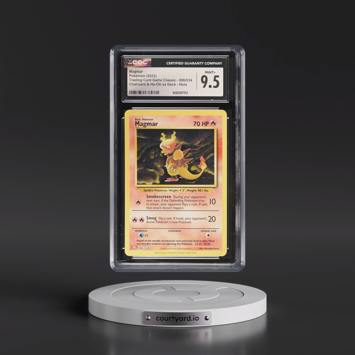 2023 Trading Card Game Classic - CLV, CLC, CLB #006/034 Magmar - Holo Charizard & Ho-Oh ex Deck - CLC (CGC 9.5 MINT+)