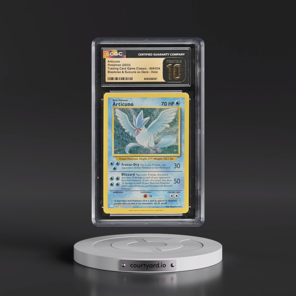 2023 Trading Card Game Classic - CLV, CLC, CLB #009/034 Articuno - Blastoise & Suicune ex Deck - CLB Holo (CGC 10 PRISTINE)