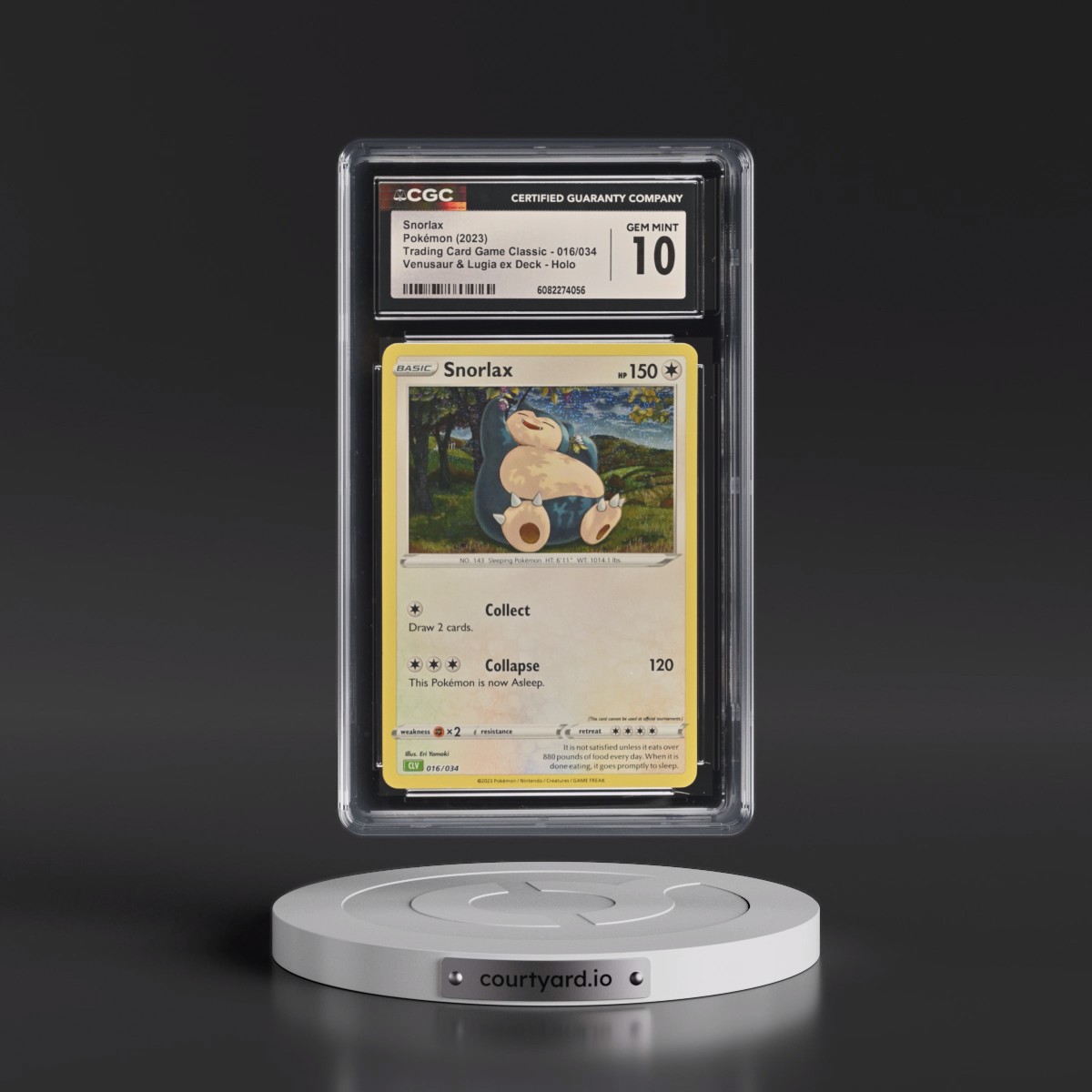 2023 Trading Card Game Classic - CLV, CLC, CLB #016/034 Snorlax - Venusaur & Lugia ex Deck - CLV Holo (CGC 10 GEM MINT)