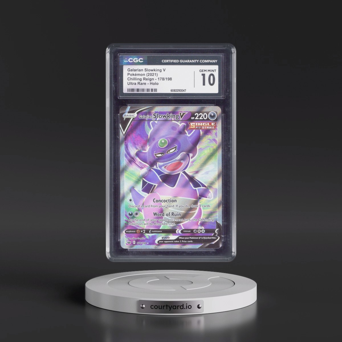 2021 Chilling Reign #178/198 Galarian Slowking V - Ultra Rare Holo (CGC 10 GEM MINT)