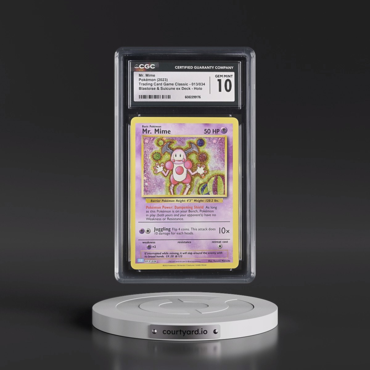 2023 Trading Card Game Classic - CLV, CLC, CLB #013/034 Mr. Mime - Blastoise & Suicune ex Deck - CLB Holo (CGC 10 GEM MINT)