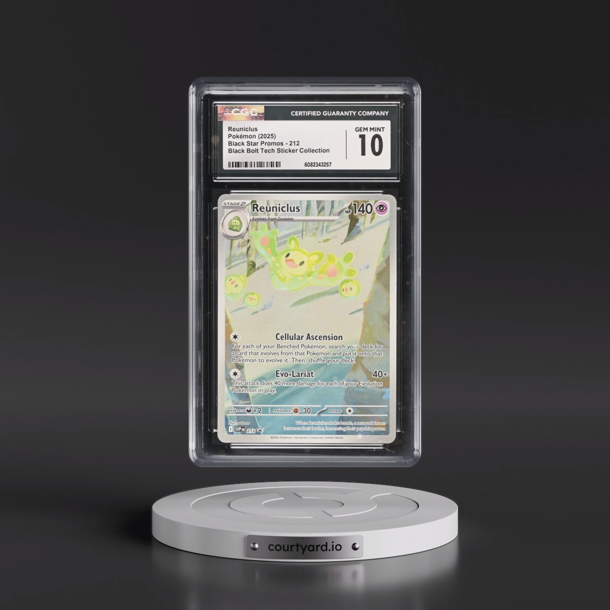 2023 Black Star Promos - Scarlet & Violet SVP EN #212 Reuniclus - Black Bolt Tech Sticker Collection (Holo) (CGC 10 GEM MINT)