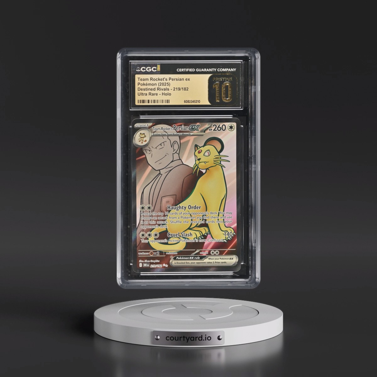 2025 Destined Rivals - DRI EN #219/182 Team Rocket's Persian ex - Ultra Rare Holo (CGC 10 PRISTINE)
