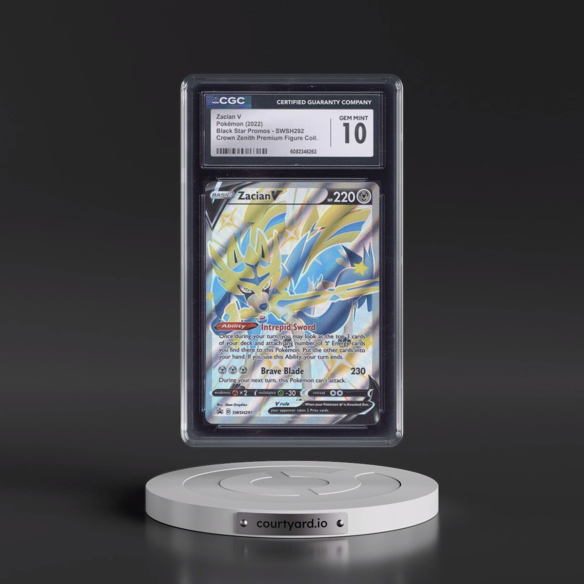 2017 Black Star Promos - Sword & Shield #SWSH292 Zacian V - Holo Crown Zenith Premium Figure Collection (CGC 10 GEM MINT)