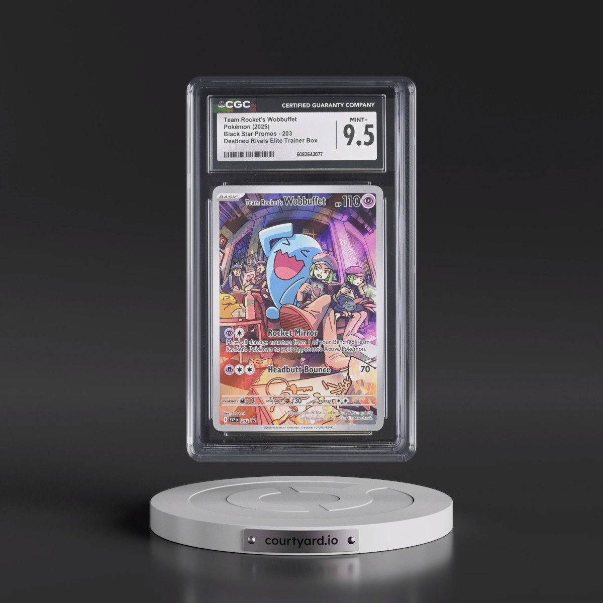 2023 Black Star Promos - Scarlet & Violet SVP EN #203 Team Rocket's Wobbuffet - Destined Rivals Elite Trainer Box (Holo) (CGC 9.5 MINT+)