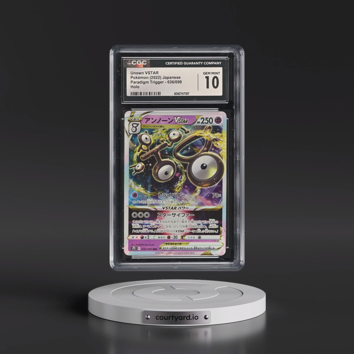 2022 Paradigm Trigger #036/098 Unown VSTAR - Holo (CGC 10 GEM MINT)