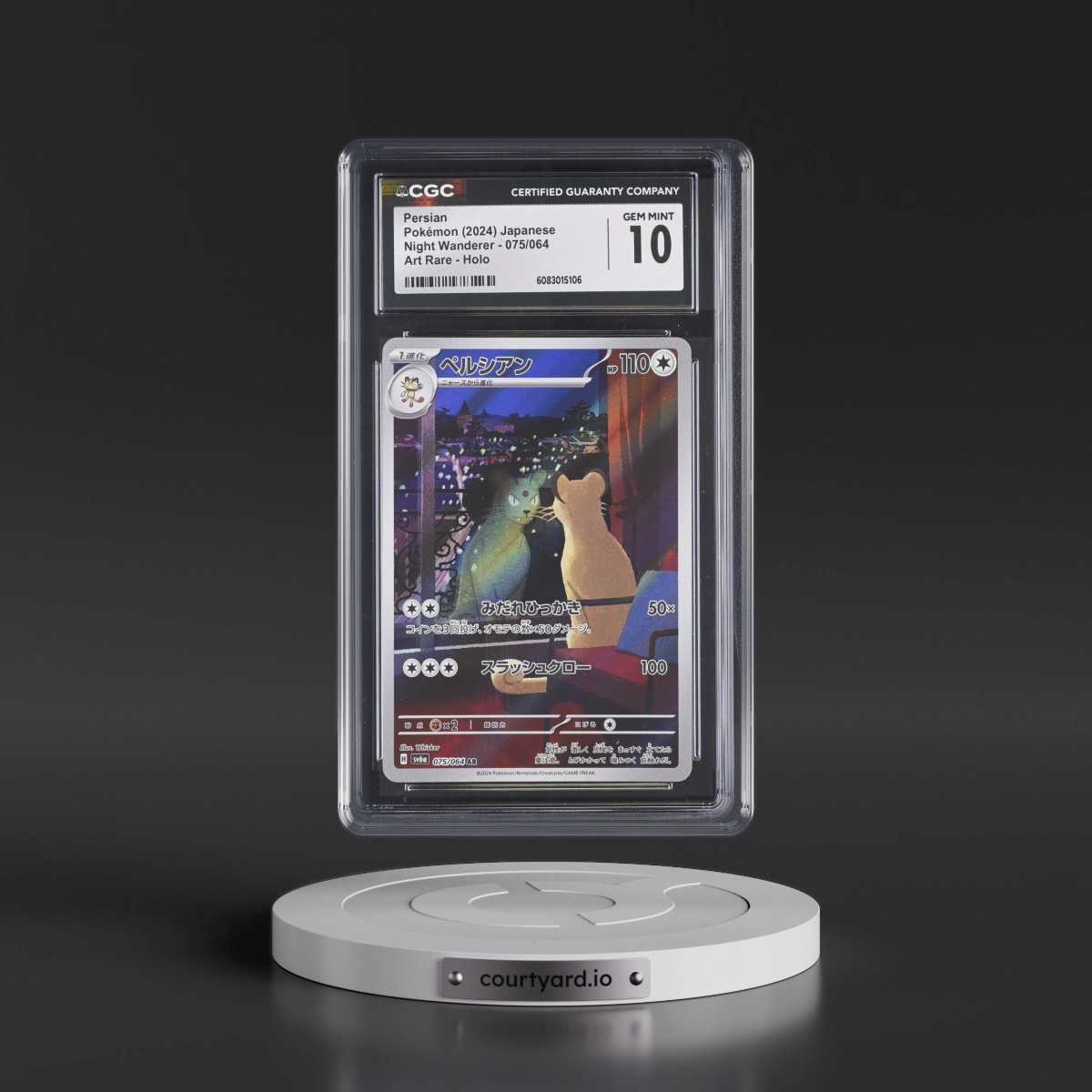 2024 Night Wanderer #075/064 Persian - Art Rare Holo (CGC 10 GEM MINT)