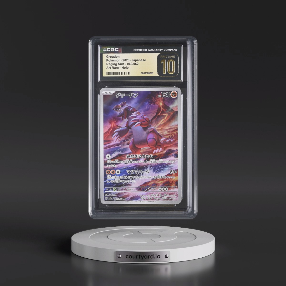 2023 Raging Surf #069/062 Groudon - Art Rare Holo (CGC 10 PRISTINE)