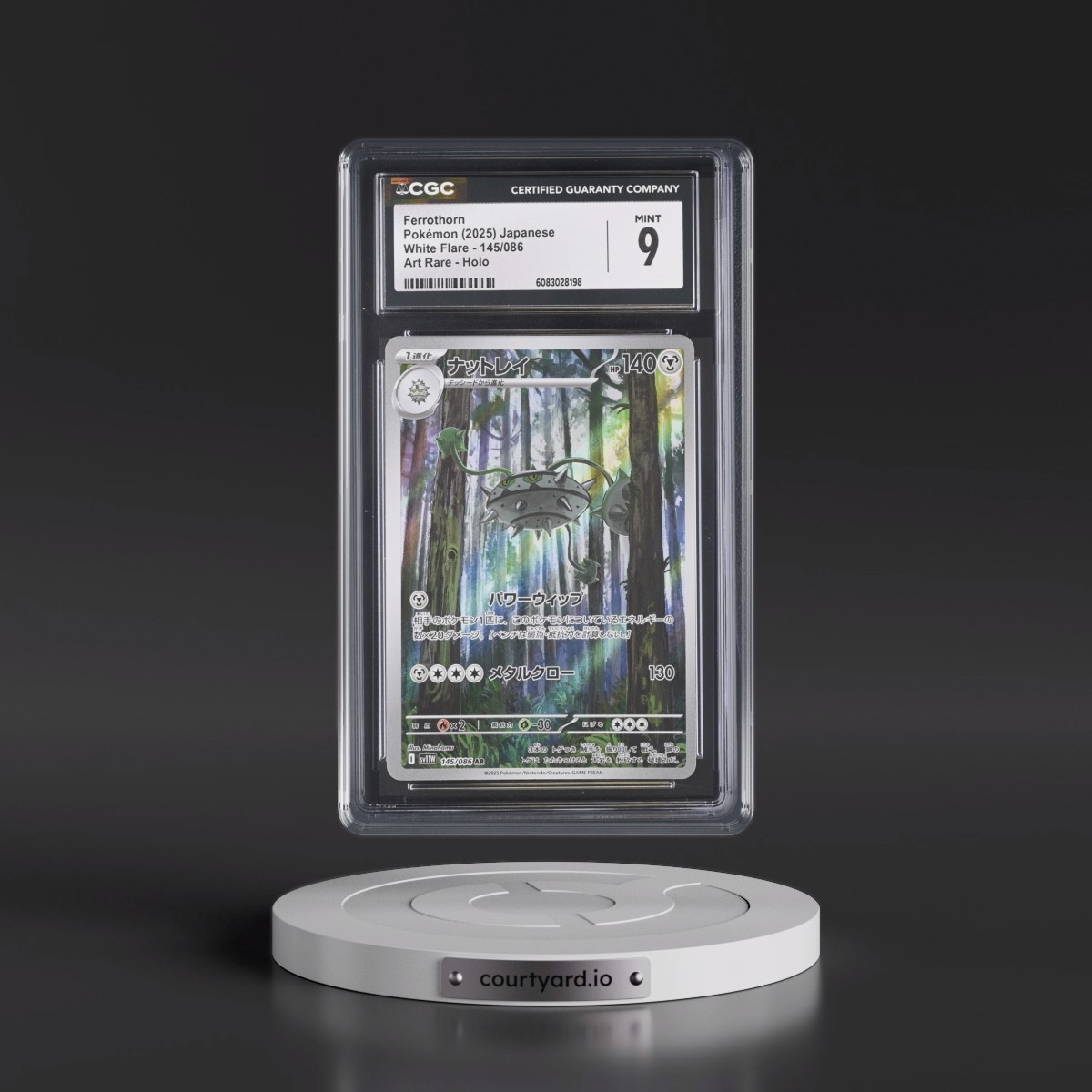 2025 White Flare - sv11W #145/086 Ferrothorn - Art Rare Holo (CGC 9 MINT)