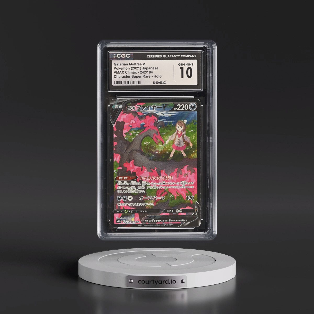2021 VMAX Climax #242/184 Galarian Moltres V - Character Super Rare Holo (CGC 10 GEM MINT)