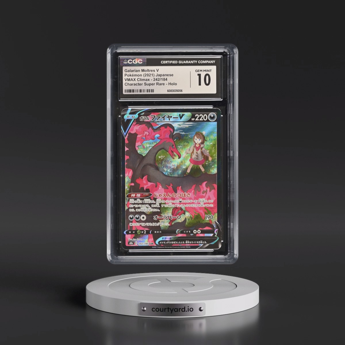 2021 VMAX Climax #242/184 Galarian Moltres V - Character Super Rare Holo (CGC 10 GEM MINT)