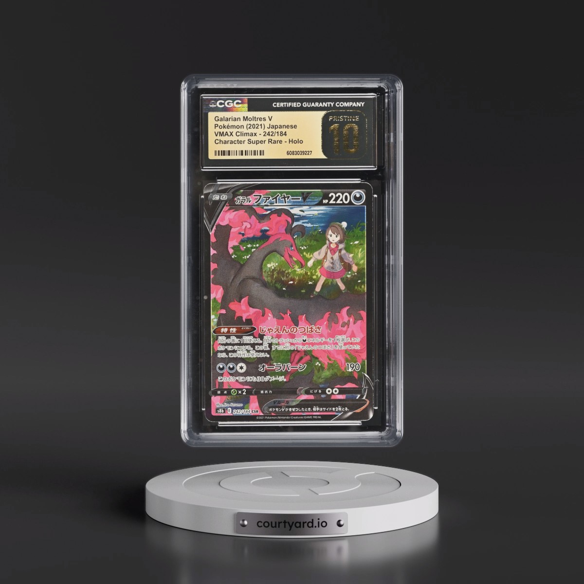 2021 VMAX Climax #242/184 Galarian Moltres V - Character Super Rare Holo (CGC 10 PRISTINE)