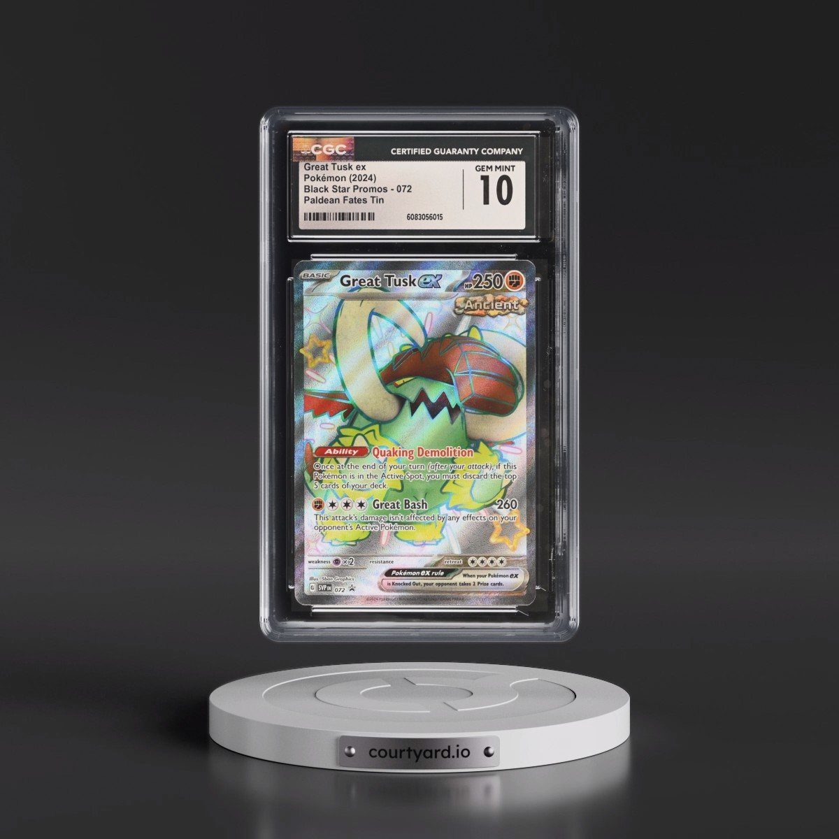 2023 Black Star Promos - Scarlet & Violet SVP EN #072 Great Tusk ex - Paldean Fates Tin (Holo) (CGC 10 GEM MINT)