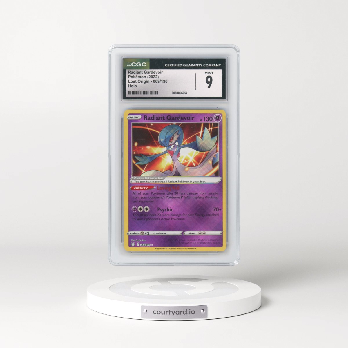 2022 Lost Origin #069/196 Radiant Gardevoir - Holo (CGC 9 MINT)