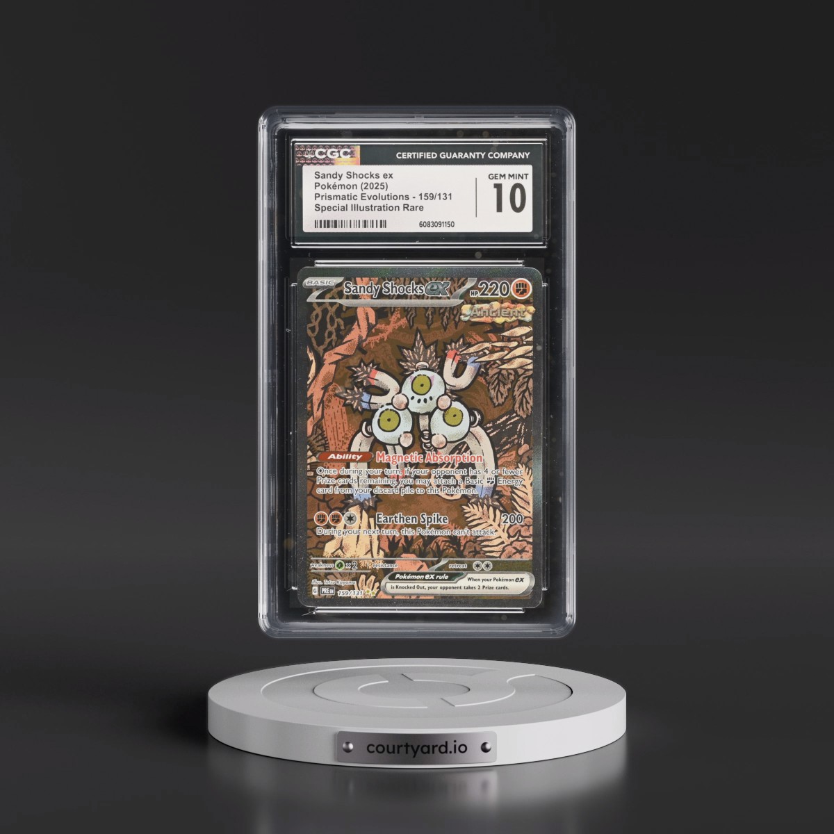 2025 Prismatic Evolutions - PRE EN #159/131 Sandy Shocks ex - Special Illustration Rare Holo (CGC 10 GEM MINT)