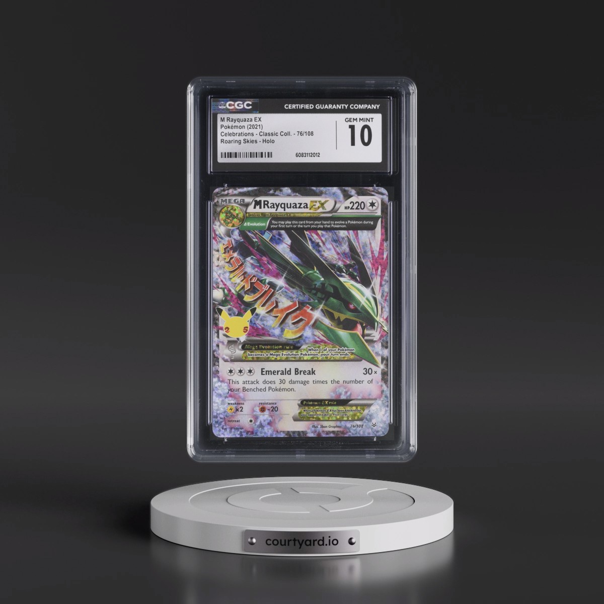 2021 Celebrations - Classic Collection M Rayquaza EX - Roaring Skies Holo #76/108 CGC 10