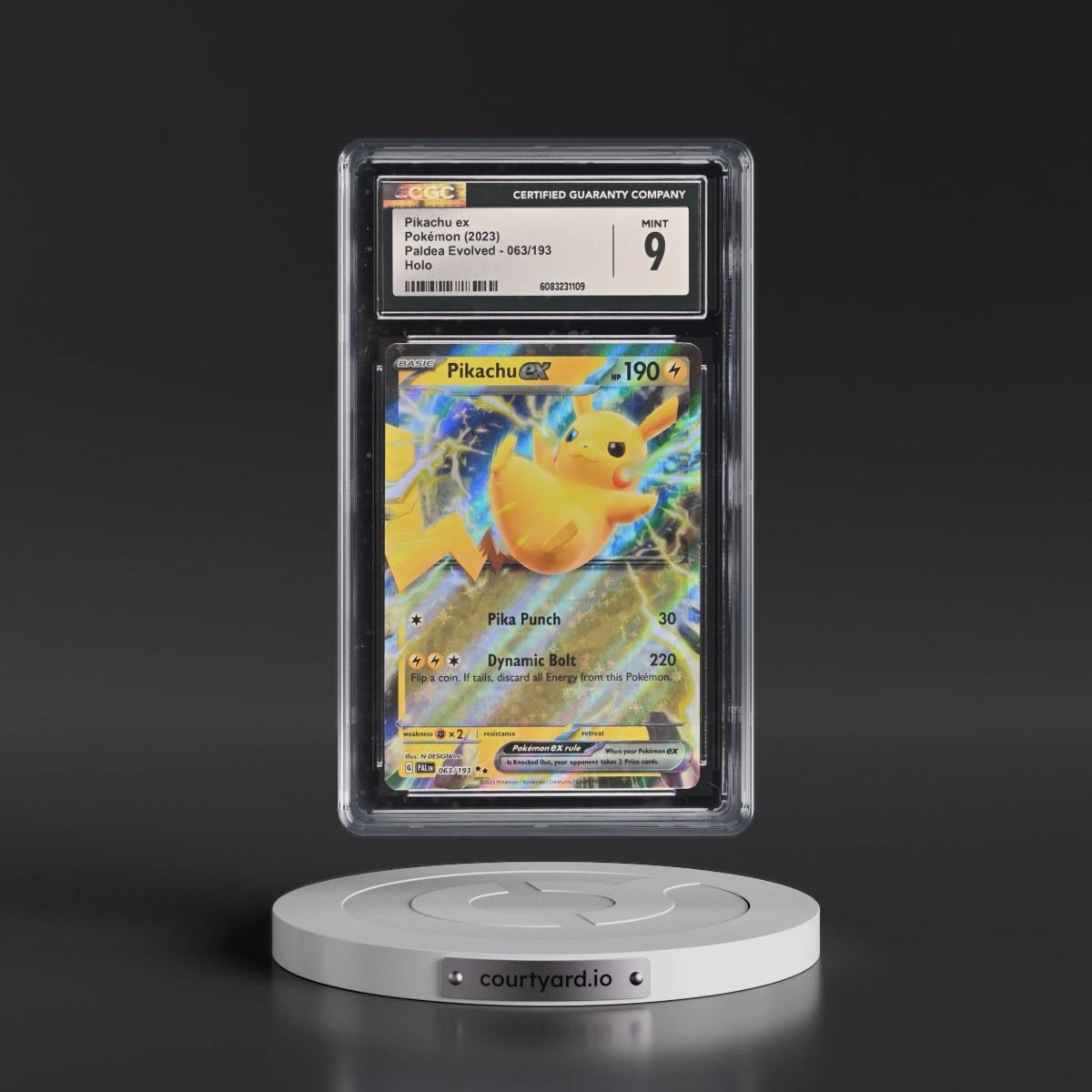 2023 Paldea Evolved - PAL EN #063/193 Pikachu ex - Holo (CGC 9 MINT)