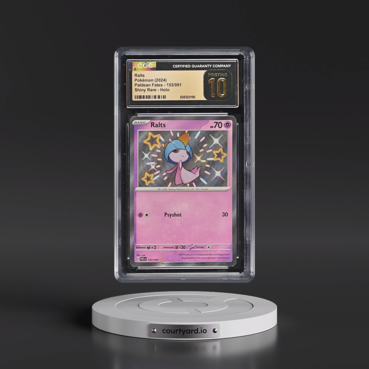 2024 Paldean Fates - PAF EN #153/091 Ralts - Shiny Rare Holo (CGC 10 PRISTINE)