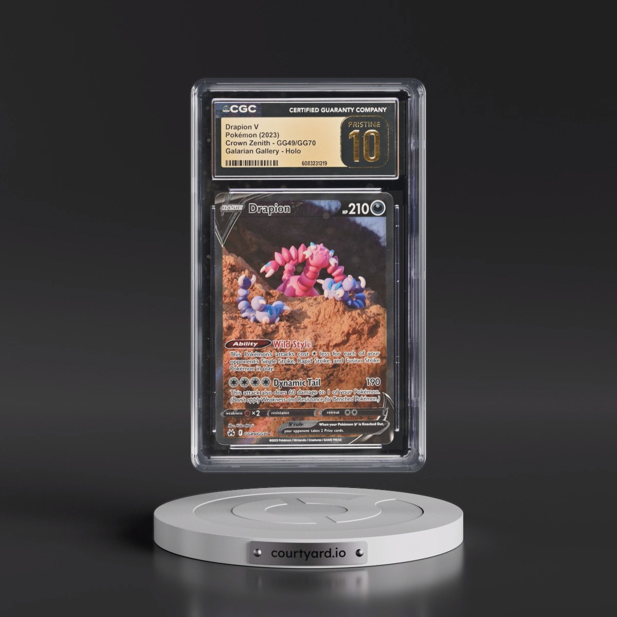 2023 Crown Zenith Drapion V - Galarian Gallery Holo #GG49/GG70 CGC 10