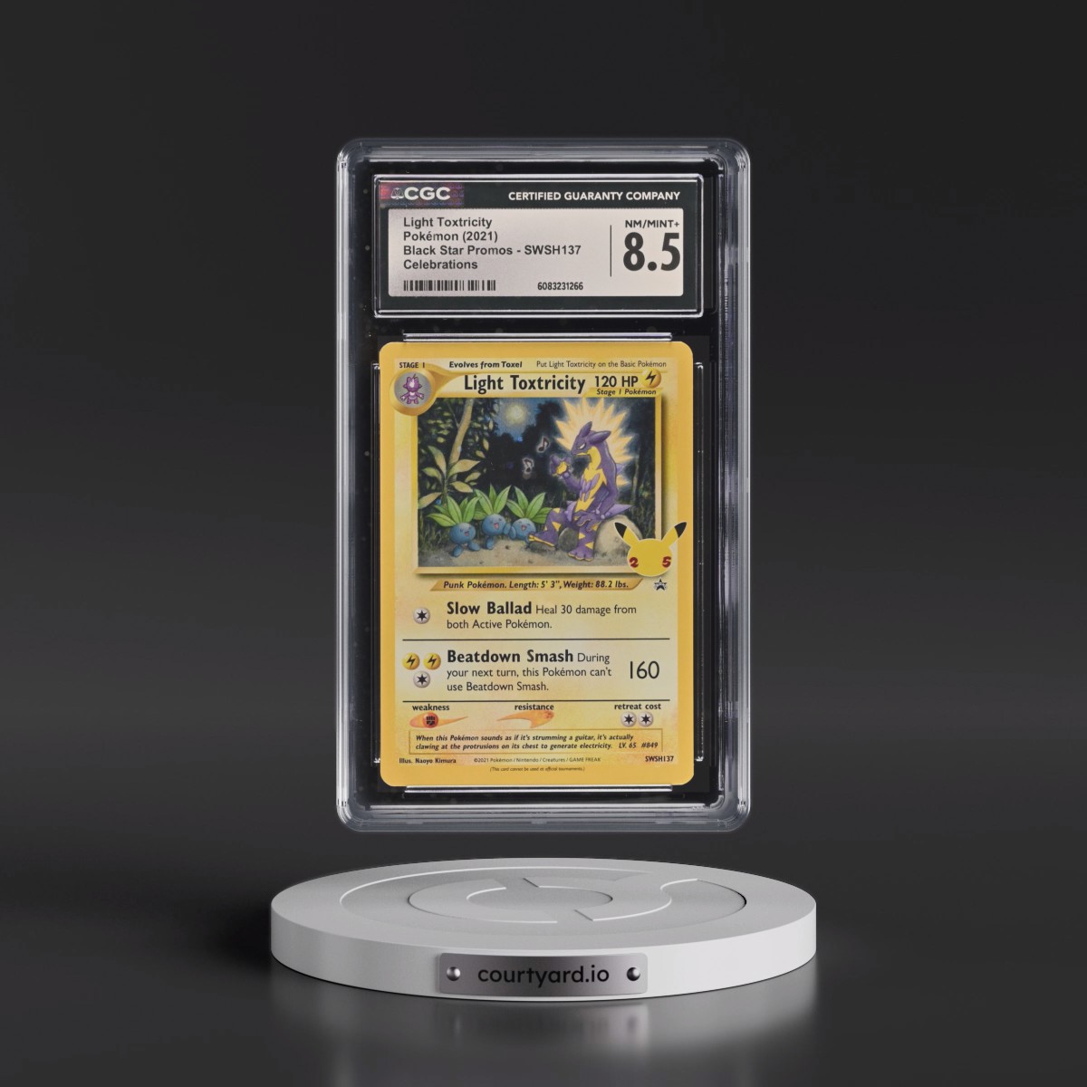 2017 Black Star Promos - Sword & Shield #SWSH137 Light Toxtricity - Celebrations (Holo) (CGC 8.5 NM-MT+)