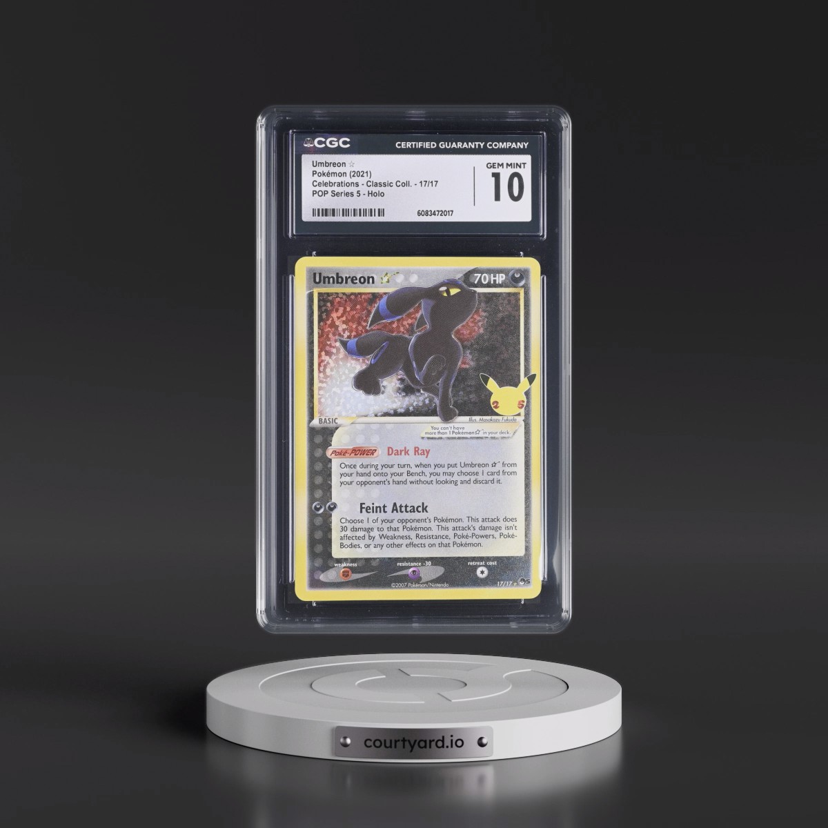 2021 Celebrations - Classic Collection #17/17 Umbreon â?? - POP Series 5 Holo (CGC 10 GEM MINT)