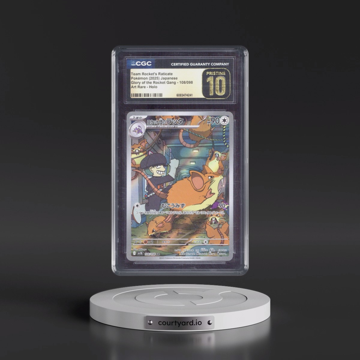2025 Glory of the Rocket Gang - sv10 #108/098 Team Rocket's Raticate - Art Rare Holo (CGC 10 PRISTINE)