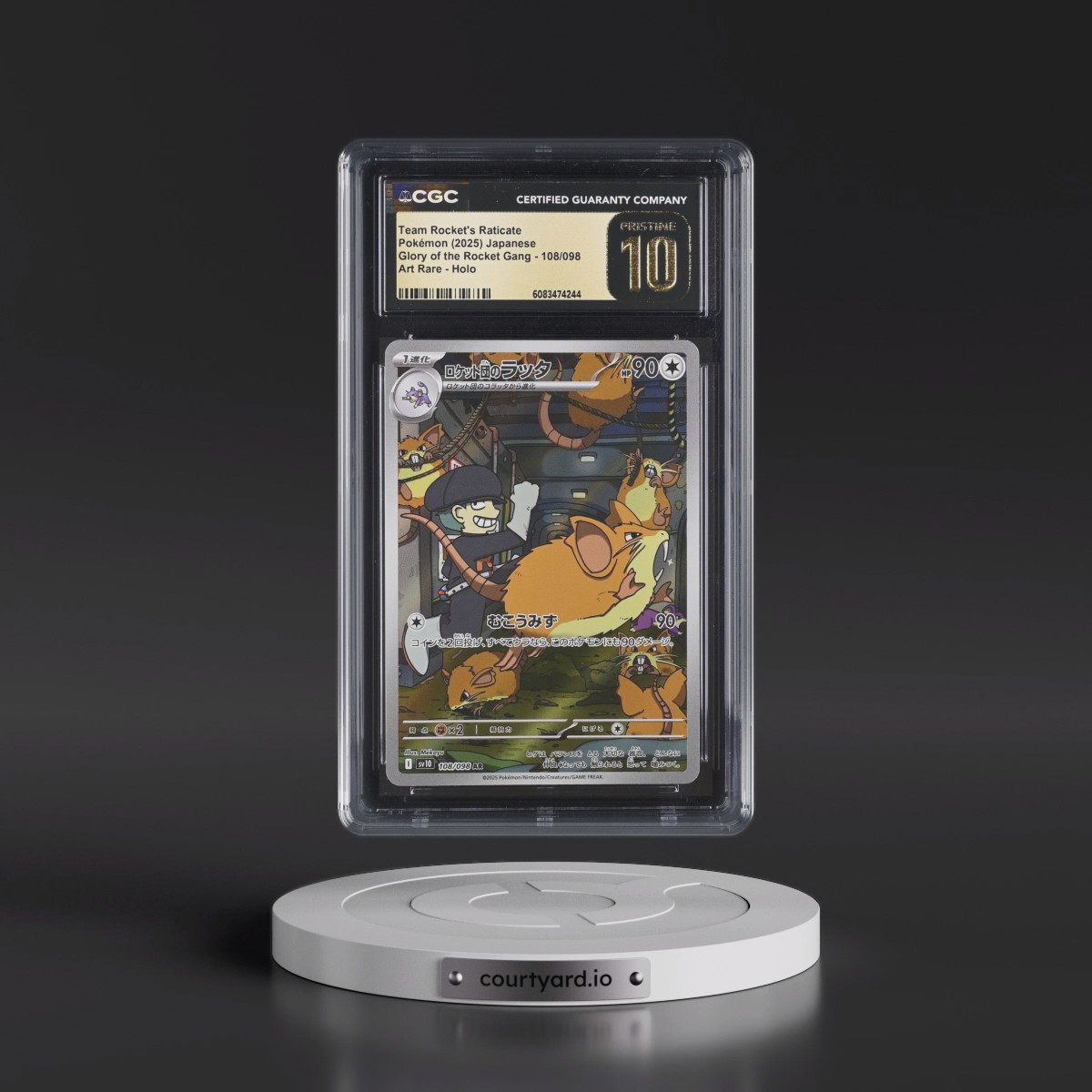 2025 Glory of the Rocket Gang - sv10 #108/098 Team Rocket's Raticate - Art Rare Holo (CGC 10 PRISTINE)