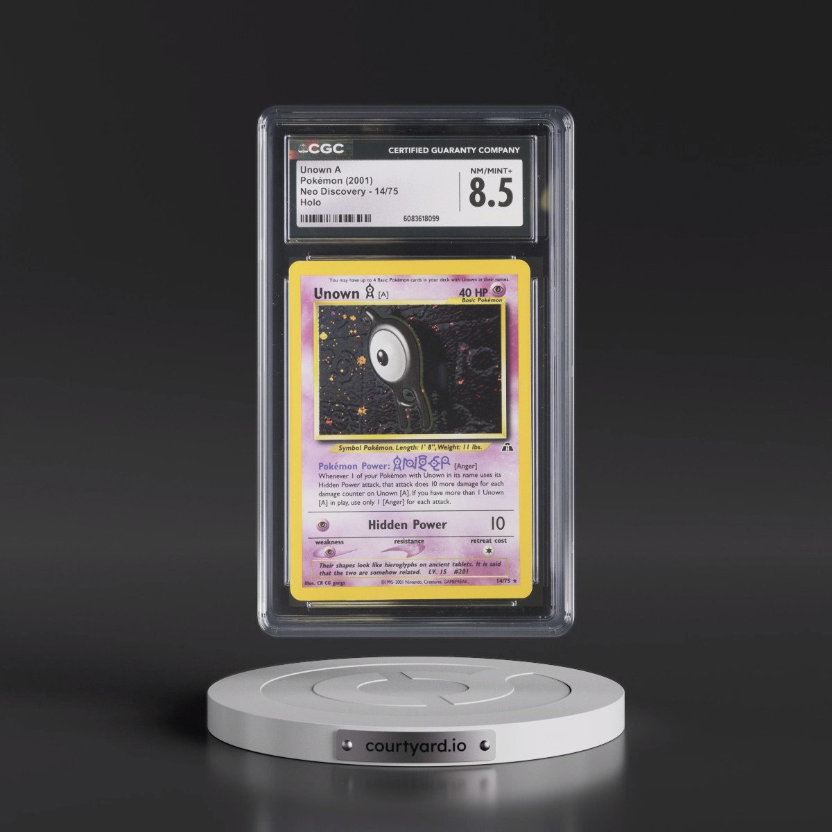 2001 Neo Discovery #14/75 Unown A - Holo (CGC 8.5 NM-MT+)